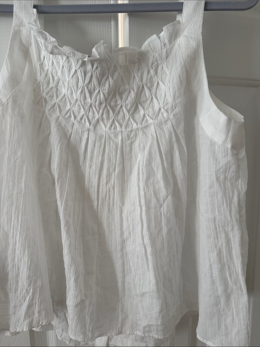 NWT J. Crew White Smocked Button-Front Tank Camisole - Picture 4 of 4